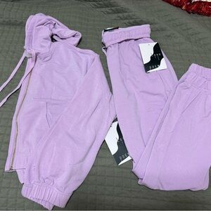 Lavender Hoodie and Sweatpants Set